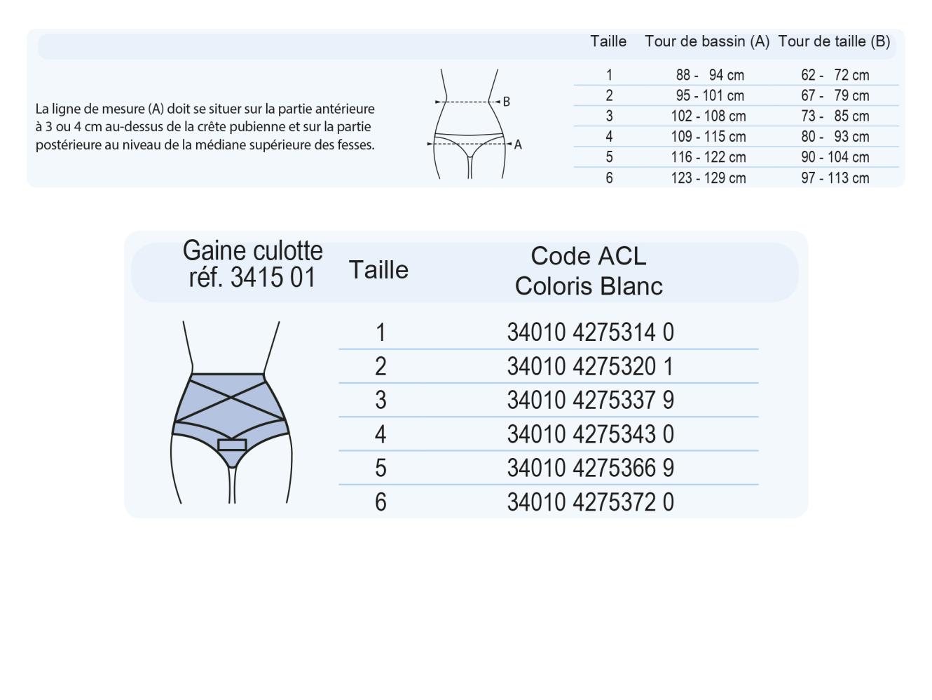 Size CICAGAINE
