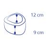 Höjd fram 9 cm / bak 12 cm